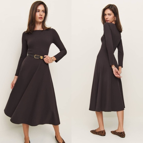 REFORMATION Wiley Black Knit Long Sleeve Dress S - Picture 1 of 4